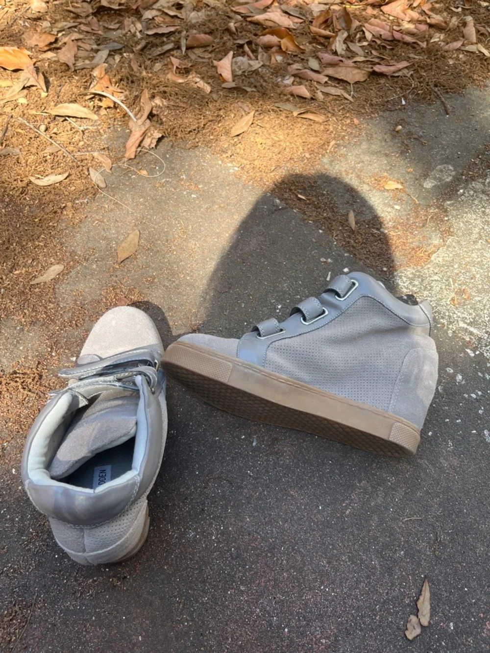 Gray Steve Madden Wedge Sneaker - Picture 5 of 5